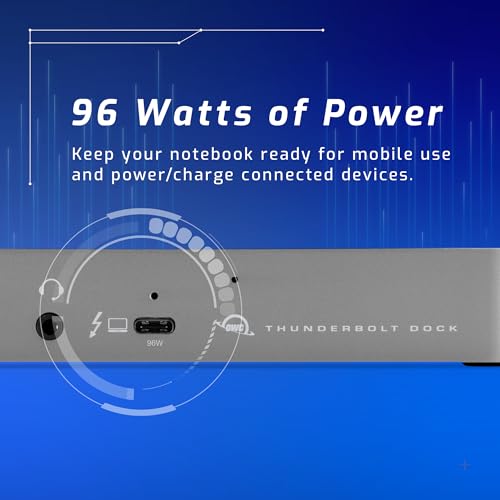 OWC 11-Port Thunderbolt Dock for Mac/PC with 96W PD and 3X Thunderbolt 4 | Thunderbolt 4 dock, 40Gb/s, 96W charging, 3x Thunderbolt 4, 3x USB A 10Gb/s, USB 2.0, 1GbE, SD UHS-II, 3.5mm audio - size: DOCK, style: Thunderbolt 4