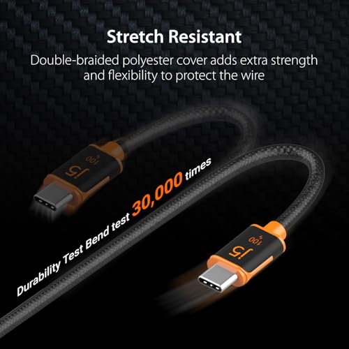 j5create USB C to USB C 100W Fast Charging Cable | 5.9ft / 1.8m, Double Braided, for Samsung Galaxy, iPad Pro, iPad mini, Tablet, Laptop, Chromebook, MacBook Pro (JUCX25L18)