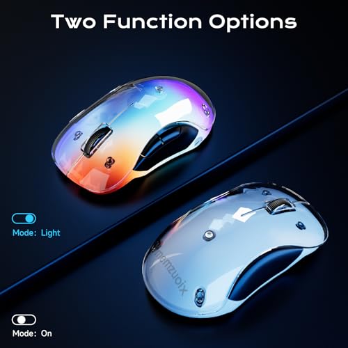 memzuoix 2.4G Aesthetic Wireless Mouse - Customizable Covers & LED Mood Lighting - Rechargeable Ergonomic Design, 5 Buttons, 1200 DPI for Office, Laptop, Mac - White - color: White