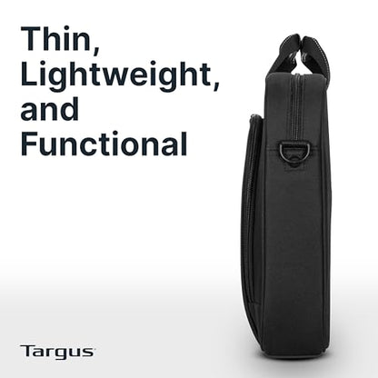 Targus 15-16 Inch Slim Lightweight Laptop Briefcase, Black - Messenger and Shoulder Bag with Padded Compartment and Trolley Strap for 16" Laptops (TCT027US) - color: Black, size: 16 inch