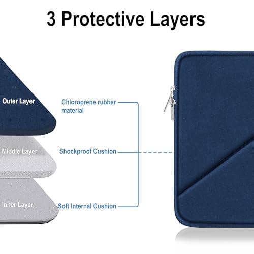 Laptop Sleeve 15.6 inch, Traveling Carrying Computer Sleeve Bag with Zippered Pocket, Shockproof Protective Laptop Case Compatible for Apple Notebook, HP, Dell, Acer, Asus, Lenovo, Deep Blue - color: Deep Blue, size: 15.6 inch