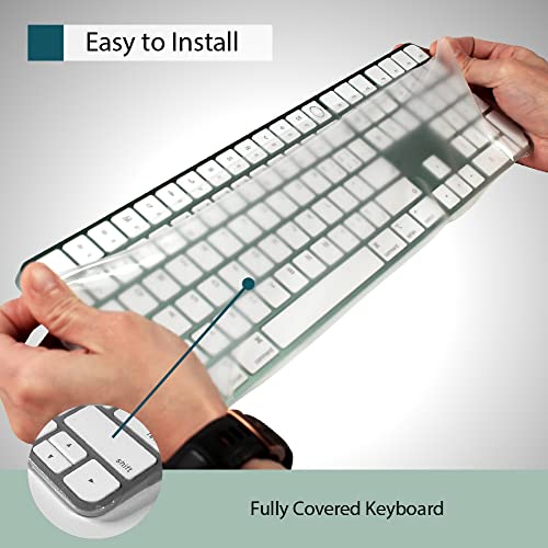 KeyboardMask Matte Finish Keyboard Cover Compatible with 2021 iMac Apple Wireless Magic Keyboard with Numeric, 0.12mm Ultra Thin Fully Covered Flat Style Wipeable Anti-Dust Protector