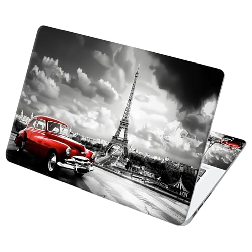 Universal Laptop Skin Sticker with 2 Wrist Pad Decals, 3-Piece Removable Vinyl Laptop Cover, Paris Eiffel Tower Waterproof Anti-Scratch, Easy-Trim Fit for 13.3" 14" 15.6" Laptops - color: Paris Eiffel Tower