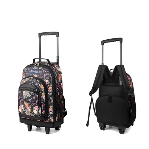 20" 2-in-1,Wheeled Travel Luggage Bag w/Telescopic Handle | Rolling Travel Luggage w/2 Wheels,Trolley Suitcase,Spacious Storage Design,2561-20''-Floral - color: JH-2561-Floral-20