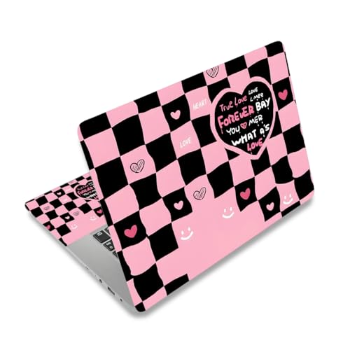 12.1-15.6 Inch Laptop Skin Decal, Universal Reusable Vinyl Laptop Cover Sticker, Waterproof Art Protector - Pink Black True Love - color: Pink Black True Love