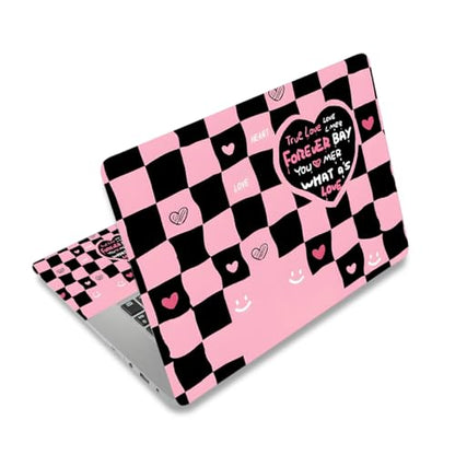 12.1-15.6 Inch Laptop Skin Decal, Universal Reusable Vinyl Laptop Cover Sticker, Waterproof Art Protector - Pink Black True Love - color: Pink Black True Love