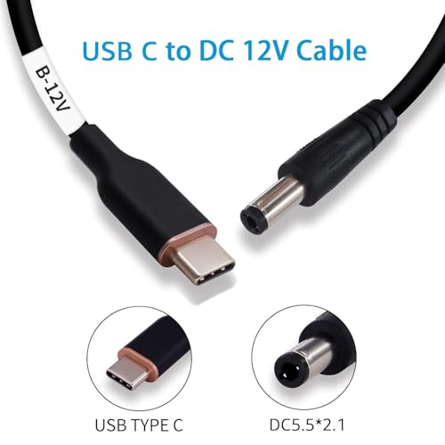 DSD TECH MagicConn SH-CP12B USB Type C PD to DC Power Cable(55x21)-12V - style: 12V