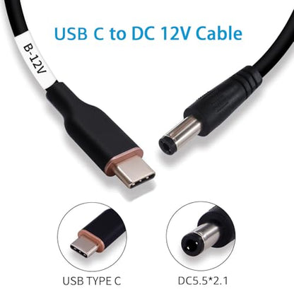 DSD TECH MagicConn SH-CP12B USB Type C PD to DC Power Cable(55x21)-12V - style: 12V
