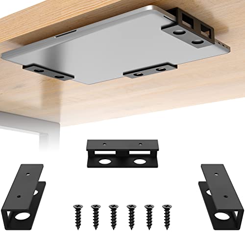 3 PCS Under Desk Laptop Mount with Anti-Scratch Felt Board Under Desk Laptop Holder Tray Durable Under Desk Shelf for Laptop Thick up to 1.15” - size: 3pcs-1 Pack