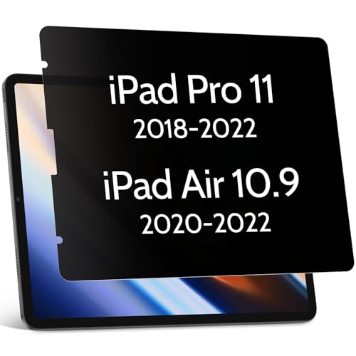 Privacy Screen Protector for iPad Air 5th&Air 4th (10.9 In)/ iPad Pro 11 (2022/21/20/18), Anti Glare Blue Light Spy Filter Private, High Sensitive Bubble-Free Easy Install Black Security Screen Shield - size: iPad 11 inch Privacy Screen