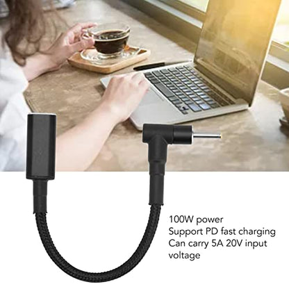 ASHATA Type C Female Input to DC Power PD Charge Cable, USB C Female to 2.5x0.7mm DC Male Power PD Cable 100W PD Fast Charging Cable for Laptop Charging