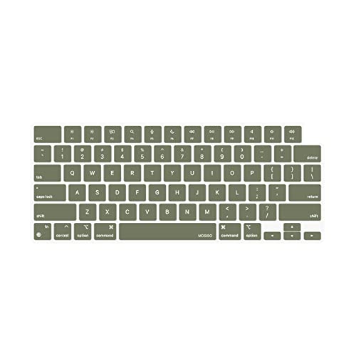 MOSISO Keyboard Cover Skin Compatible with MacBook Air 15 inch M3 M2 | A3114 A2941/Air 13.6 A3113 A2681/Pro 14/16 M4 M3 M2 M1, Army Green - color: Army Green