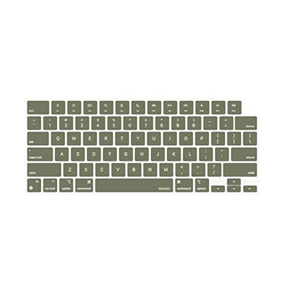 MOSISO Keyboard Cover Skin Compatible with MacBook Air 15 inch M3 M2 | A3114 A2941/Air 13.6 A3113 A2681/Pro 14/16 M4 M3 M2 M1, Army Green - color: Army Green