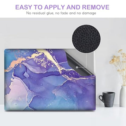 DINKY Laptop Skin Sticker Decal, 12" 13" 13.3" 14" 15" 15.4" 15.6 inch Laptop Universal Reusable Vinyl Skin Stickers Cover Art Decal Notebook PC Personalized Protector-Purple Marble - color: Purple Marble