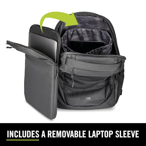 Kenneth Cole REACTION Parker Polyester Abrasion-Resistant Travel 17" Laptop Backpack with Removable Laptop Sleeve, Black - size: 17"