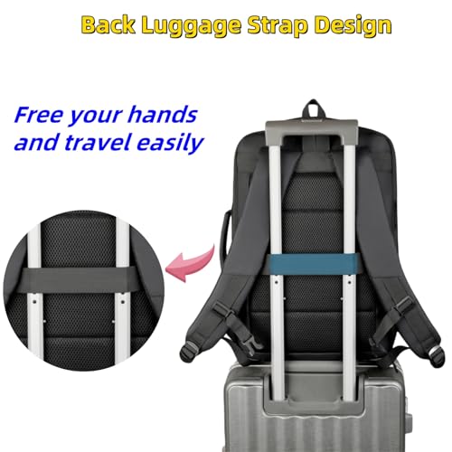 Business & Travel Laptop Backpack, Expandable Travel Backpack,With USB Charging Port, Chest strap，Water Resistant, Men Women (01#Black) - color: 01#black
