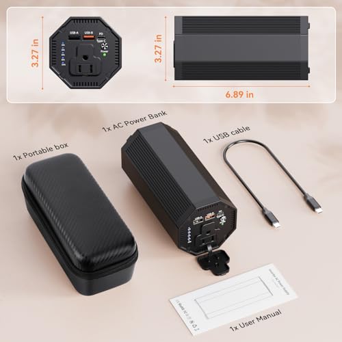 AC Outlet Laptop Power Bank, 65W PD Portable Laptop Charger, 100W/27000mAh Power Station Travel Portable Battery Pack for Outdoor Camping Travel Home Office Hurricane Emergency Use1