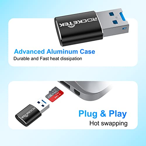 Rocketek Aluminum USB 3.0 Portable Memory Card Reader Adapter for Micro SD Card/TF Card Reader Adapter