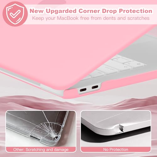 Compatible with MacBook Neo 13 inch Case 2026, Plastic Hard Shell Case & Keyboard Cover & Screen Protector & USB Adapter, Matte Pink - color: Matte Pink