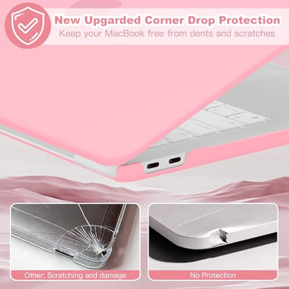 Compatible with MacBook Neo 13 inch Case 2026, Plastic Hard Shell Case & Keyboard Cover & Screen Protector & USB Adapter, Matte Pink - color: Matte Pink