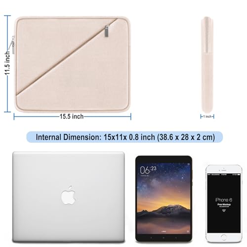 Laptop Sleeve 15.6 inch, Traveling Carrying Computer Bag with Zippered Pocket, Shockproof Protective Laptop Case Compatible for Apple Notebook, HP, Dell, Acer, Asus, Lenovo, Pink - color: Pink, size: 15.6 inch