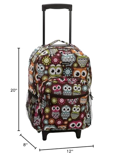 Rockland Double Handle 17" Rolling Backpack, Owl - color: OWL, size: One Size