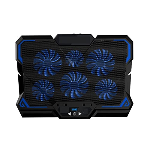 Youngran Gaming Laptop Cooler Six Fan Notebook Cooling Pad Silent LED Touch Version Portable Adjustable Laptop Stand Leisurely (Color : Red Touch Version)