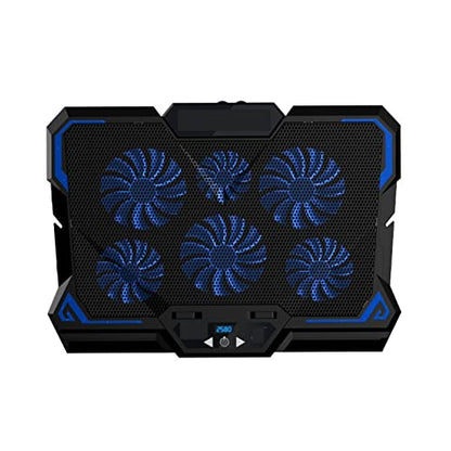 Youngran Gaming Laptop Cooler Six Fan Notebook Cooling Pad Silent LED Touch Version Portable Adjustable Laptop Stand Leisurely (Color : Red Touch Version)