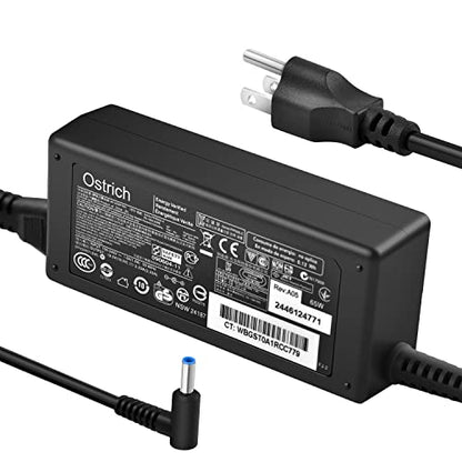 Charger Compatible with HP Laptop Computer 65W 45W Smart Blue Tip Power Adapter