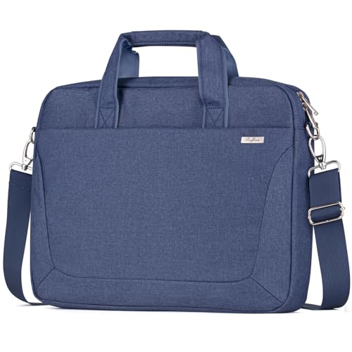 BAFFINA Laptop Shoulder Bag 15.6 16 17.3 Inch for Men Women,Waterproof Computer Carrying Case Messenger Bag Briefcase Work - color: Blue, size: 17-18 Inch