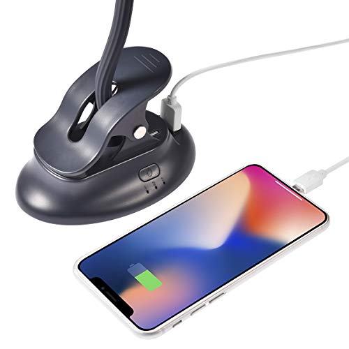 Clip on Fan Usb Battery Operated Desk Clip Fan with Emergency Power Bank, Baby Stroller Fan Rechargeable Personal Fan Flexible Neck 3 Speeds Great for Beach Car Camping Dorm Bed Office-Navy Blue - color: Navy Blue