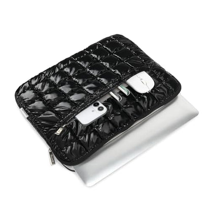Canvas Life 360 Protective Plush Laptop Sleeve 14-14.4-inch Laptop Sleeve Bag Compatible with HP, Lenovo, Dell, ASUS, MacBook Pro 14-inch - Quilted Design (Black, 14 inch / 14.0 inch) - color: Black