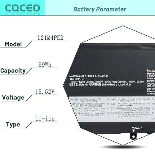L21M4PE2 L21C4PE2 L21D4PE1 Laptop Battery for Lenovo Y9000X 2022 Yoga 6 13ALC7 Yoga 6-13ABR8 Series SB11F29412 5B11F29411 SB11F29410 5B11F29414 SB11F29418 5B11F29421 41CP5/44/121