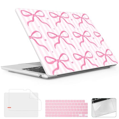 for 2026 MacBook Air 13-inch Laptop Case M5 2026 M4 2025 M3 2024 M2 2022 Release Model A3449 A3240 A3113 A2681, Hard Shell Cover for MacBook Air 13.6 inch, Bows-Stripe - color: Bows-Stripe