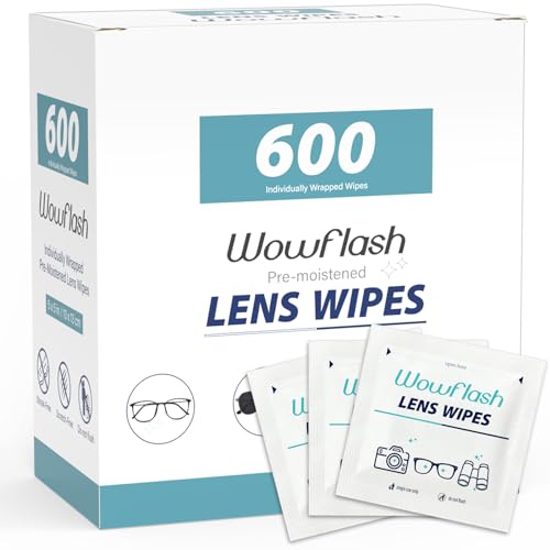 600 Count Pre-Moistened Lens Wipes for Eyeglasses | Individually Wrapped Sracth-Free Streak-Free Eyeglass Lens Cleaning Wipes, Cleaner Wipes for Sunglass, Camera Lens, Goggles - size: 600 Count (Pack of 1)