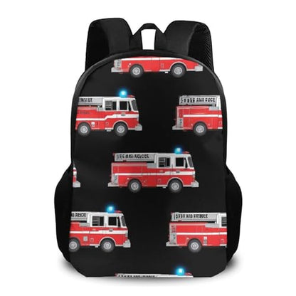 Travel Laptop Backpack, Water Resistant Computer Bag, Fashion Durable Travel Bag For Women Men Cute Cartoon Fire Truck - color: Color580