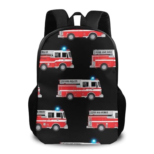 Travel Laptop Backpack, Water Resistant Computer Bag, Fashion Durable Travel Bag For Women Men Cute Cartoon Fire Truck - color: Color580
