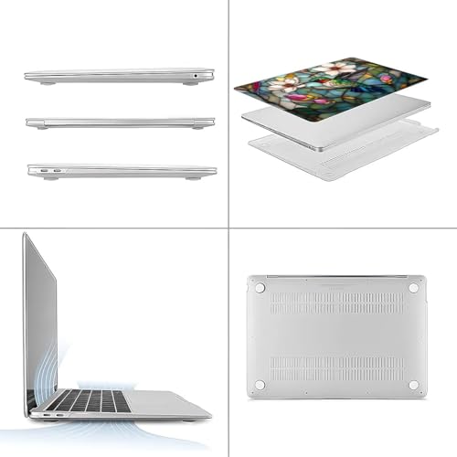 for MacBook 12 Inch Release 2015/2016/2017 Model A1534 Clear Computer Case,Novelty Premium Pattern Hardshell Laptop Case 3D Stained Flower Looking Hummingbird - color: 3D Stained Flower Looking Hummingbird, size: A1534(12 inch)-Clear