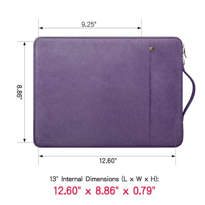 RAINYEAR 13.3 inch Laptop Sleeve Carrying Case with Handle & Pocket, Purple | Protective Padded Polyester Laptop Sleeve Case Briefcase for 13.3 Inch MacBook Pro/Air, 14 inch MacBook Pro/Max Computer PC - color: Purple, size: 13"-13.3"