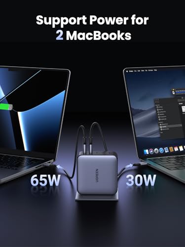 UGREEN Nexode 100W GaN USB C Laptop Charger, 5-Port Fast Charging Power Adapter Compatible with MacBook Pro/Air, iPhone 17/16/15 Series, Galaxy S25/S24, Pixel 10/9, iPad Air, Steam Deck