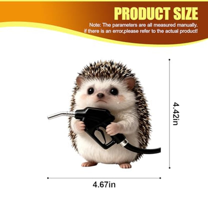 Animal Car Fuel Tank Sticker Decal, Funny Vinyl Automotive Fuel Lid Sticker, Self-Adhesive Water-Resistant Vehicle Exterior Body Decal Decoration for Cars, Trucks, SUVs, Laptops(Hedgehog) - size: Hedgehog