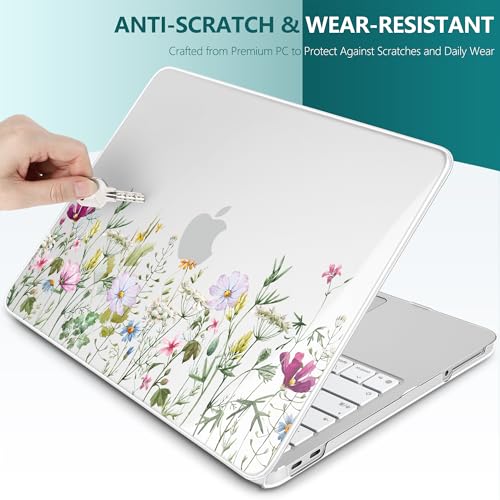 Batianda Case for MacBook Neo 13 Inch 2026 Model A3404, Wildflower Meadow | 4-in-1 Laptop Accessories Bundle with Wildflower Field Art, Ultra Slim Hard Shell for Women and Students - color: Wildflower Meadow