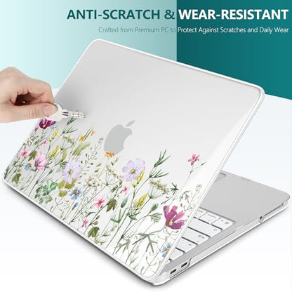 Batianda Case for MacBook Neo 13 Inch 2026 Model A3404, Wildflower Meadow | 4-in-1 Laptop Accessories Bundle with Wildflower Field Art, Ultra Slim Hard Shell for Women and Students - color: Wildflower Meadow