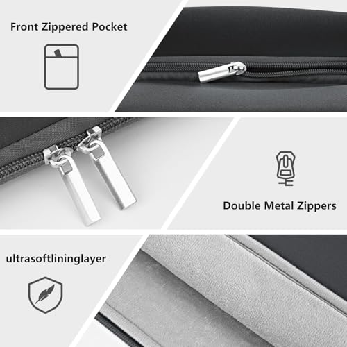 14 Inch Laptop Sleeve Shockproof Padded Carrying Case Computer Protective Cover Bag with Pocket Compatible with 14 Inch Acer ASUS HP Dell Chromebook Thinkpad Notebook, Gray - color: Gray, size: 14"