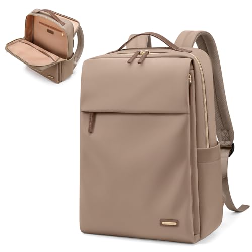 GOLF SUPAGS Travel Laptop Backpack for Women Airline Approved for Work College Travel Multi-Functional Casual Daypack Teacher Nurse Bags Fits 15.6 Inch Notebook (Champagne) - color: Champagne