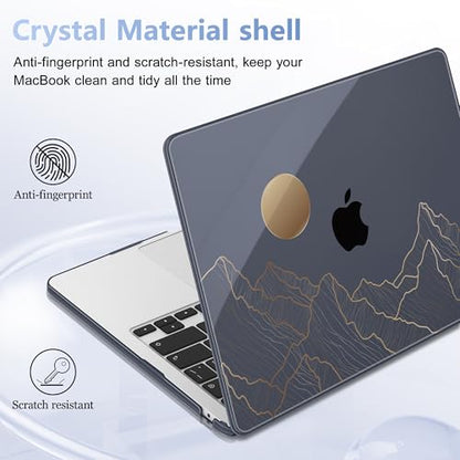 May Chen for MacBook Air 15 inch Case M5 M4 M3 M2 2026 2024-2023, Model A3448 A3241 A3114 A2941, Closes Seamlessly Hard Shell Laptop Cover with Keyboard Cover, Gradient Mountain - color: Gradient mountain