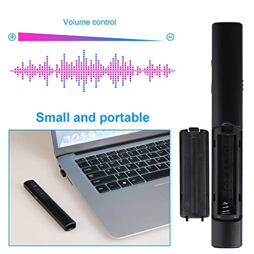 (2 Units) Wireless Presenter Remote with Case, Presentation Clicker with Hyperlink & Volume Remote Control PowerPoint Office Presentation Clicker for Keynote/PPT/Mac/PC/Laptop(Battery Included) - style: 2 Units Black & Case