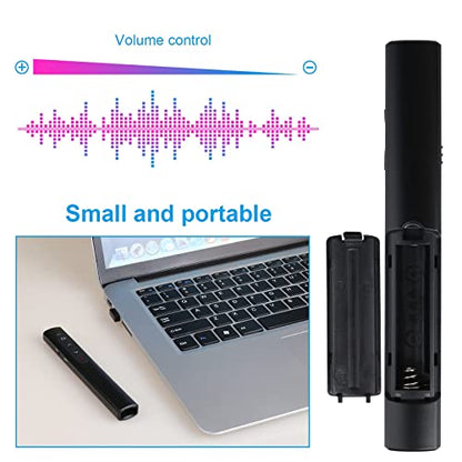Presentation Clicker with Case,Wireless Presenter Remote with Laser Pointer Hyperlink & Volume Remote Control PowerPoint Office Presentation Clicker for Keynote/PPT/Mac/PC/Laptop(Battery Included) - style: Black & Case