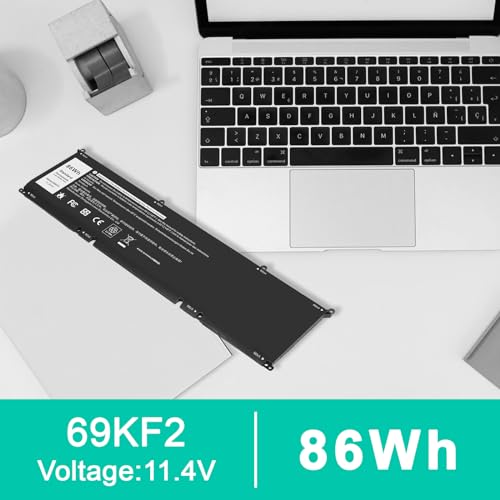 69KF2 6-Cell 86Wh 11.4V Battery Replacement for Dell XPS 15 9500 9510 9520 G15 5510 5511 5515 5520 5521 Precision G5 G7 G16 M15 R3 R4 R5 R6 R7 M17 R3 R4 Inspiron 7510 7610 7620 P87F P91F 8FCTC - size: 69KF2 13.23 * 5.63 * 0.98 in