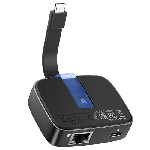 Cable Matters USB C to 2.5Gb Ethernet Adapter with 100W Charging, | 2.5 Gigabit Ethernet to USB C, Not for Android/Chromecast, Thunderbolt 4 Compatible, for MacBook Pro, XPS, Surface Pro